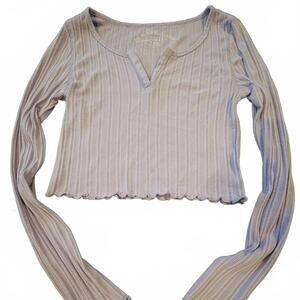 Aeropostale, Lavender Long Sleeve, Crop Top, Size Small
